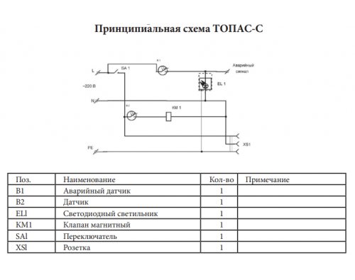 Монтажная схема Топас-С 8 Лонг